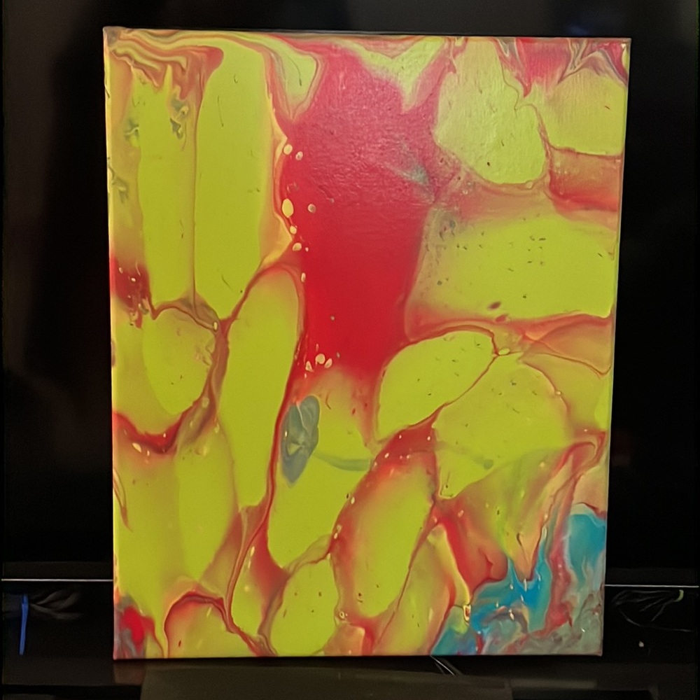 🛍️NEW Fluid Art on Canvas “ Caladium”
